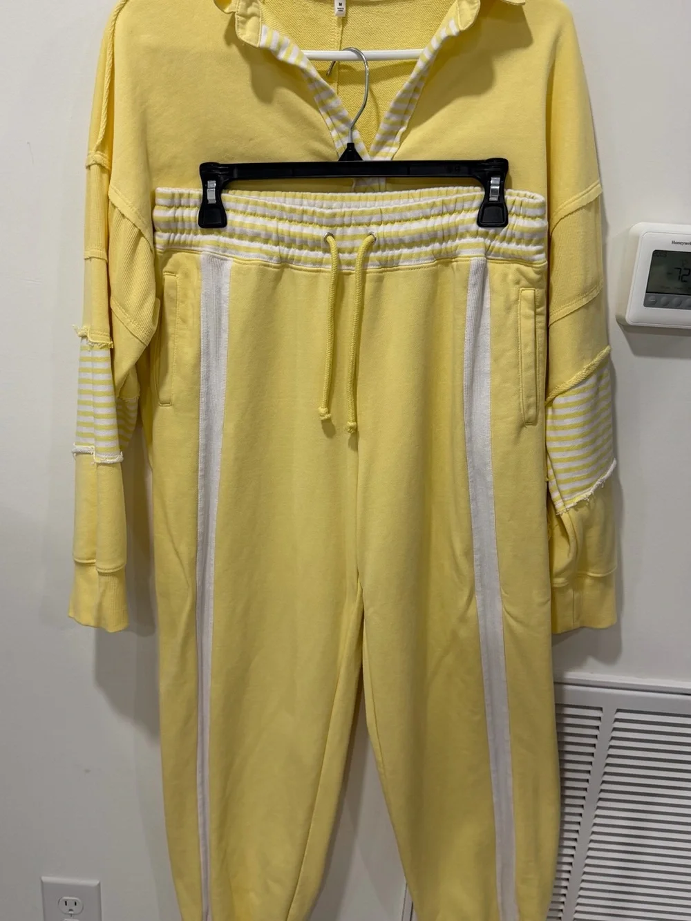 Sunny Stripe Yellow Jogger Set - Women Pants & Jumpsuits - Picture 2 of 10
